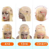 Yellow Lace Front Straight Wig 100% Real Human Hair