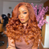 Ginger Orange 13x4 Lace Front Wig Loose Wave Natural Hairline Human Hair [LFW12]