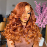 Ginger Orange 13x4 Lace Front Wig Loose Wave Natural Hairline Human Hair [LFW12]