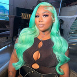 Mint Green 13x4 Lace Front Lace Wig Natural Wave Long Hair With Clean Hairline [LFW09]