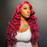 Cherry Color 13x4 Loose Wave Lace Front Wig Human Hair [LFW25]