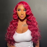 Cherry Color 13x4 Loose Wave Lace Front Wig Human Hair [LFW25]