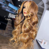 Honey Blonde Body Wave Wig 100% Human Hair