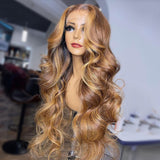 Honey Blonde Body Wave Wig 100% Human Hair